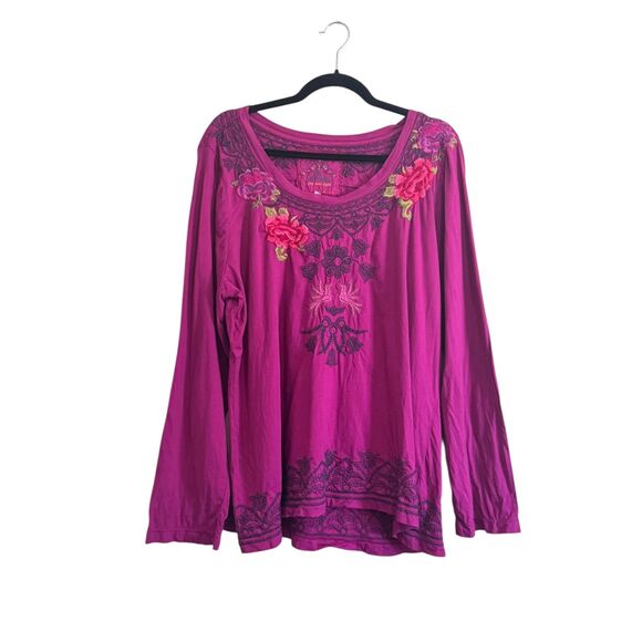 Johnny Was Robin Berry Embroidered Long Sleeve Tunic Top 2X Plus JWLA - Picture 1 of 7